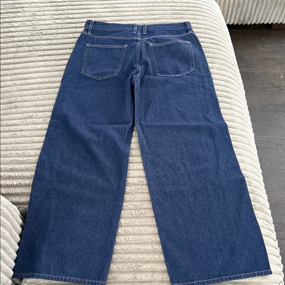 J. Crew Dark Blue Wide Leg Low Rise Jeans - Picture 2 of 5